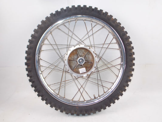 1970's HUSQVARNA 21" FRONT WHEEL RIM RADAELLI LELEU HUB SPOKES TIRE TRELLERBORG - MotoRaider