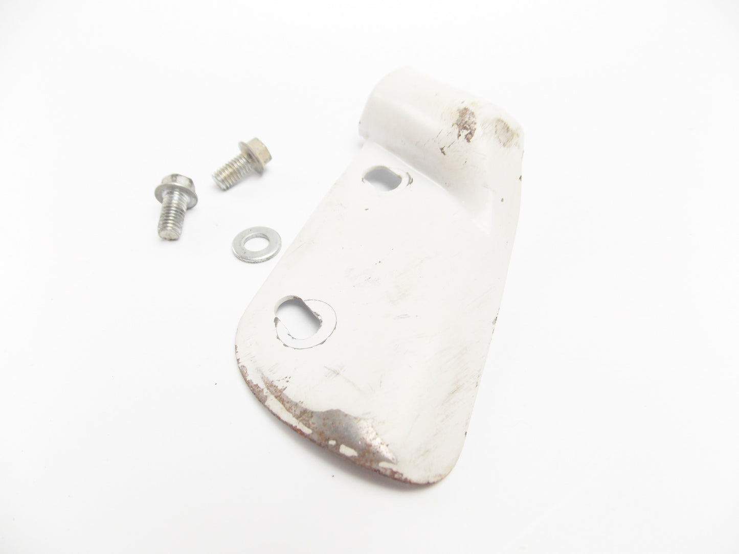 1990 YAMAHA YZ125 REAR MASTER MASTER CYLINDER HOLDER PROTECTOR PLATE GUARD WHITE - MotoRaider