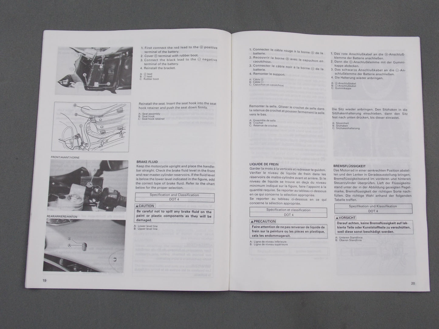 SUZUKI GSX600FW/FUW SET-UP MANUAL BOOK ENGLISH FRENCH GERMAN 99505-01158-011 - MotoRaider