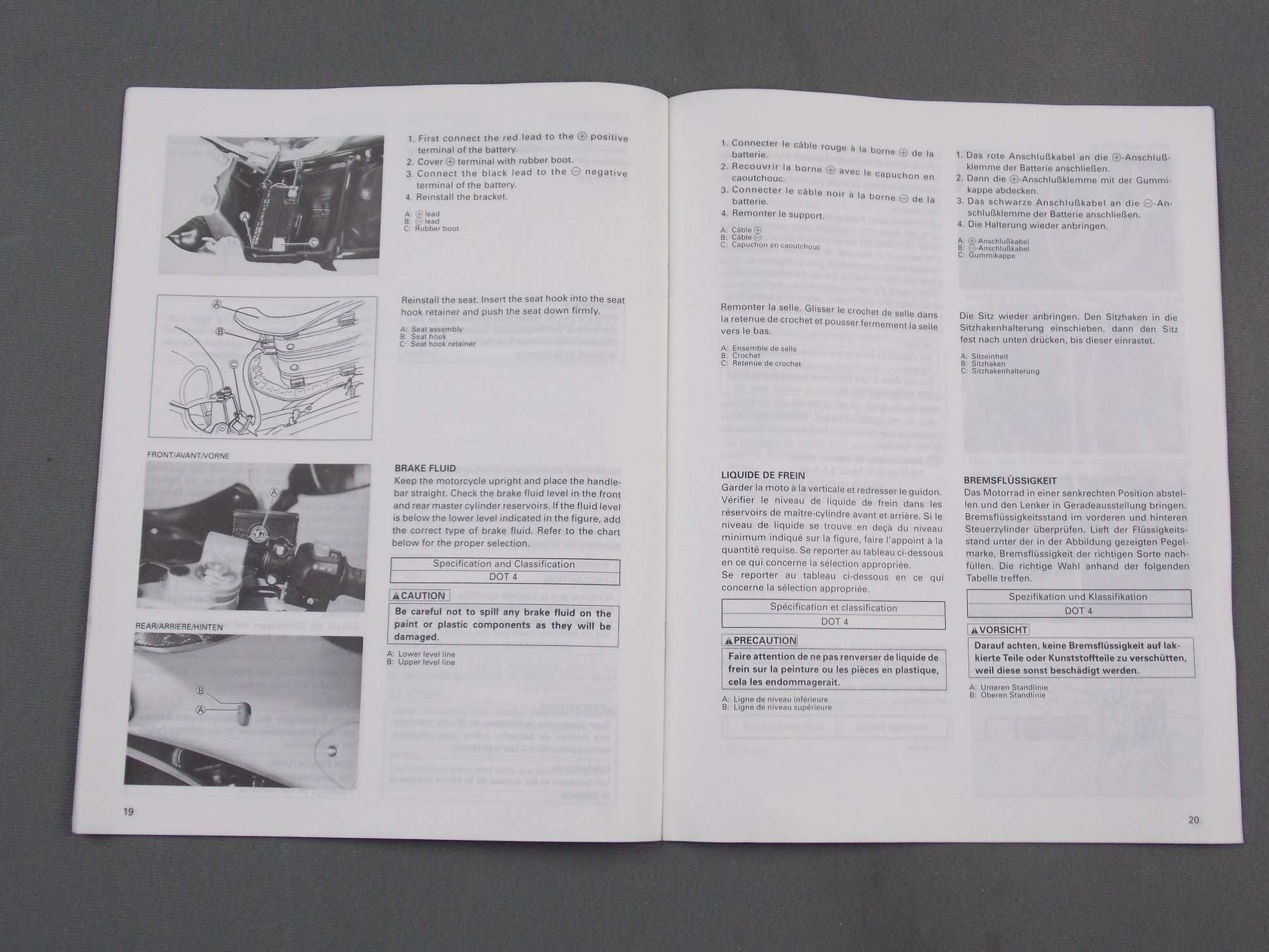 SUZUKI GSX600FW/FUW SET-UP MANUAL BOOK ENGLISH FRENCH GERMAN 99505-01158-011 - MotoRaider
