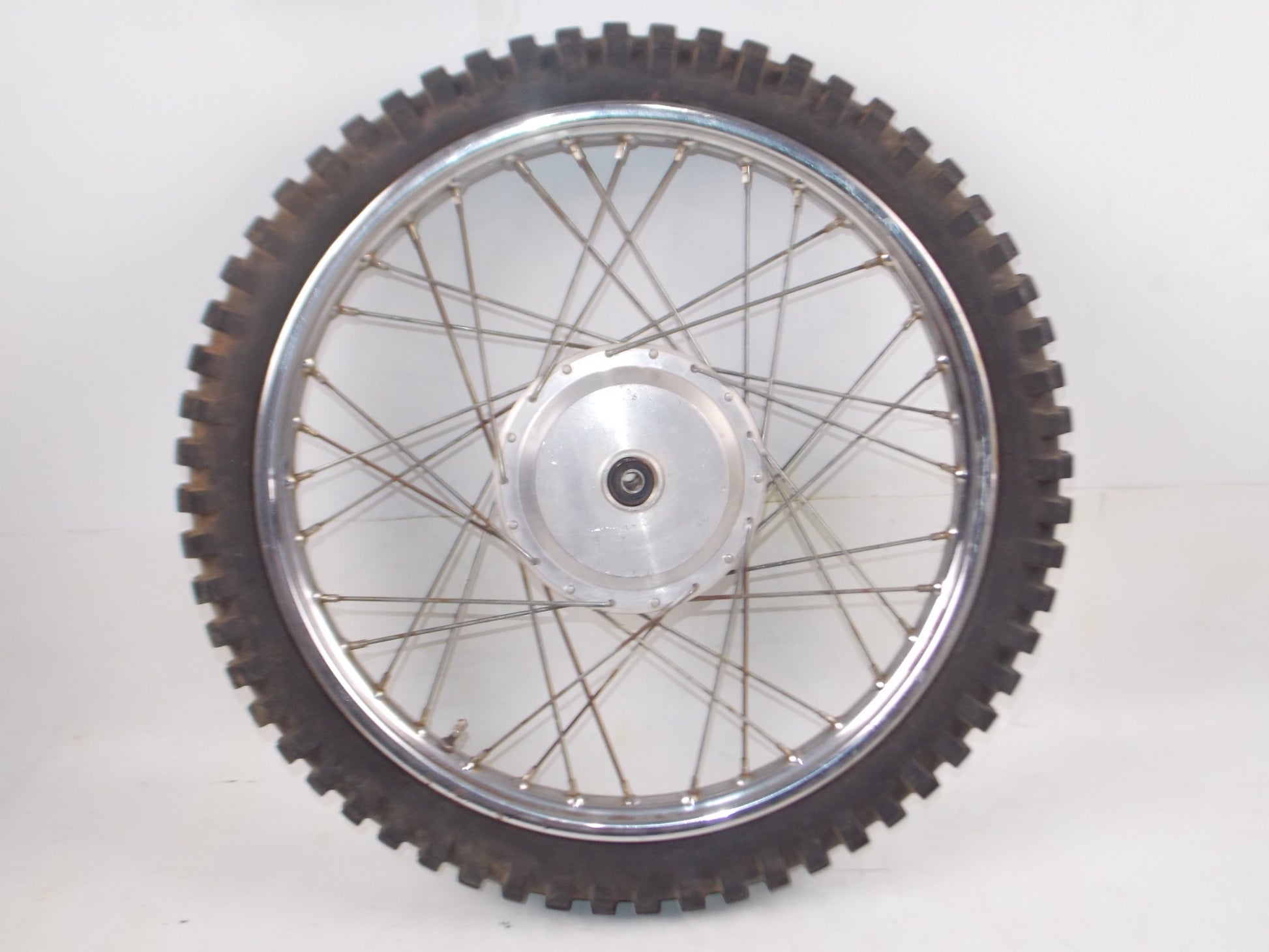 1970's HUSQVARNA 21" FRONT WHEEL RIM RADAELLI LELEU HUB SPOKES TIRE TRELLERBORG - MotoRaider