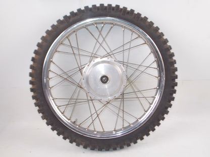 1970's HUSQVARNA 21" FRONT WHEEL RIM RADAELLI LELEU HUB SPOKES TIRE TRELLERBORG - MotoRaider