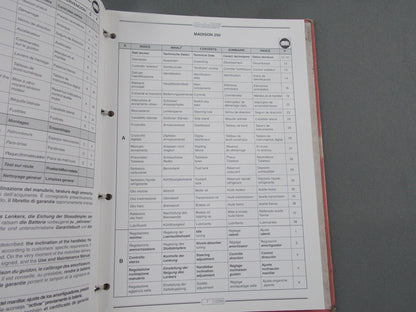 MALAGUTI MADISON 1999-2012 125/150/250 WORKSHOP MANUAL GERMAN ITALIAN ENGLISH - MotoRaider