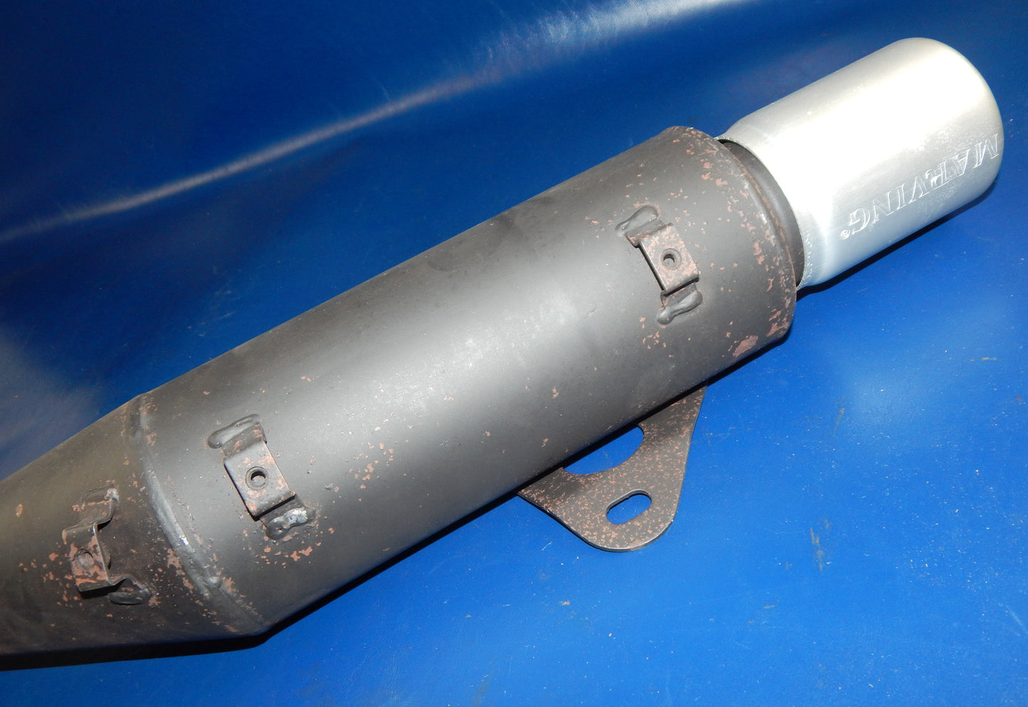 1985-90 YAMAHA XT400 MONOSCHOCK MARVING MUFFLER EXHAUST PIPE VINTAGE - MotoRaider