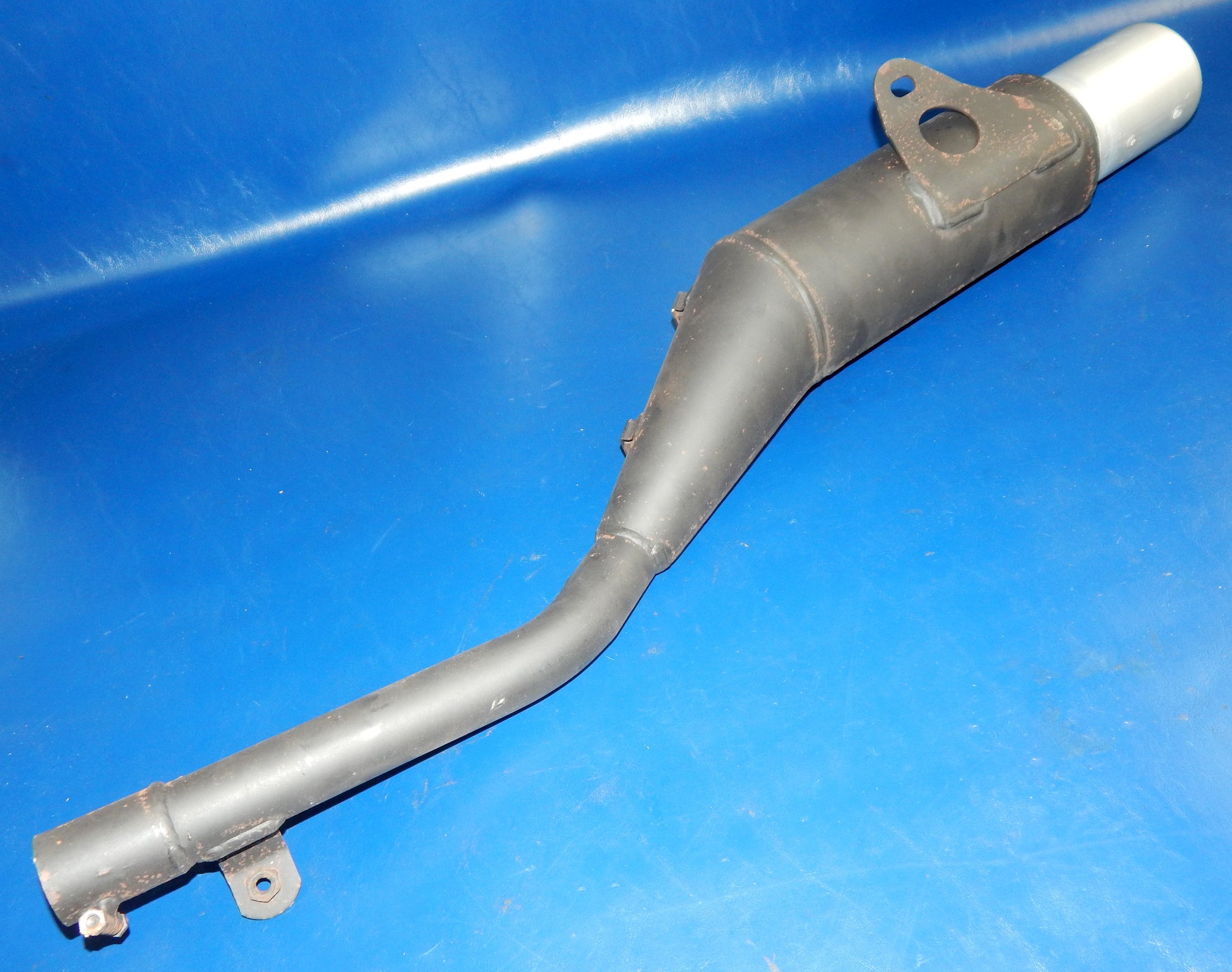 1985-90 YAMAHA XT400 MONOSCHOCK MARVING MUFFLER EXHAUST PIPE VINTAGE - MotoRaider