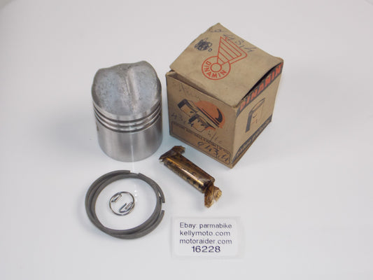 NOS DINAMIN 108 PISTON 43.4mm + 12MM PIN + CIRCLIPS + RINGS VINTAGE ITALY 16228 - MotoRaider