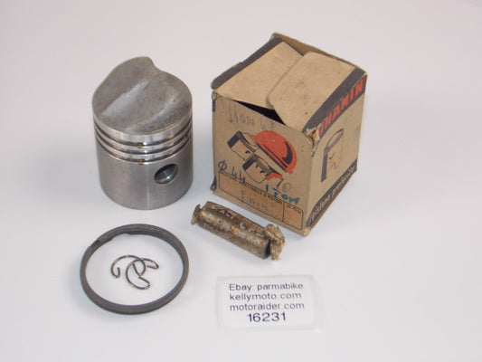 NOS DINAMIN 108 10 PISTON 44MM + 12MM PIN + CIRCLIPS + RINGS VINTAGE ITALY 16231 - MotoRaider