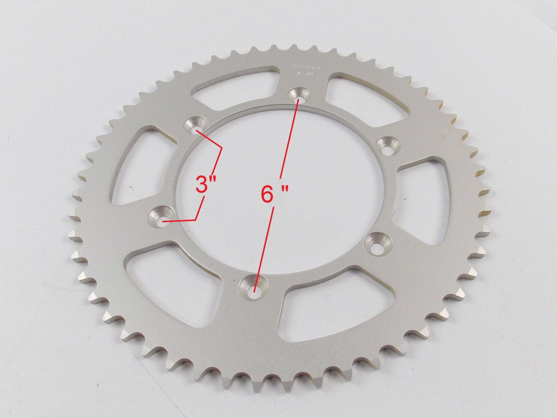 NOS OEM CAGIVA ALUMINUM REAR SPROCKET 52 TEETH DIS HOLE 6" AND 3" HUSQVARNA KTM - MotoRaider