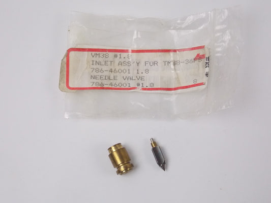 NEEDLE VALVE AND INLET ASSEMBLY MIKUNI CARBURETOR VM38 (1.8) | 786-46001-(1.8) - MotoRaider