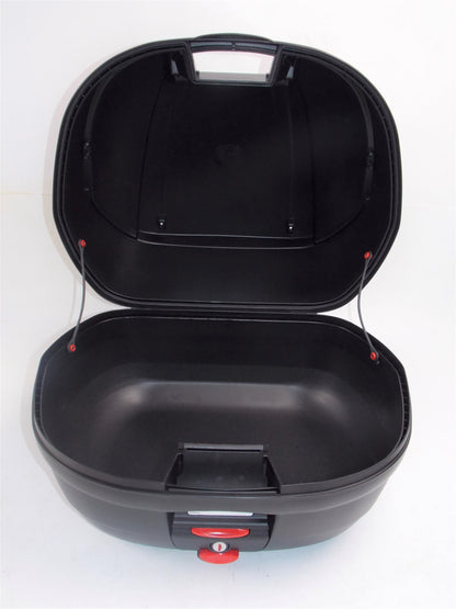 SCOOTER TOP CASE LUGGAGE 37L BLACK+MOUNT PLATE+SILVER PANEL MALAGUTI 06511003 - MotoRaider