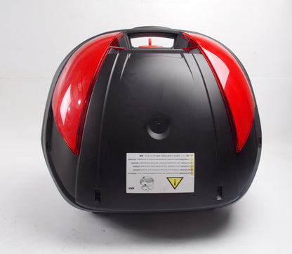 SCOOTER TOP CASE LUGGAGE 37L BLACK+MOUNT PLATE+SILVER PANEL MALAGUTI 06511003 - MotoRaider