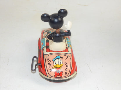 1950's TIN FRICTION TOY CAR MAR WDP DISNEY MINNIE MICKEY PLUTO GOOFY DONALD - MotoRaider