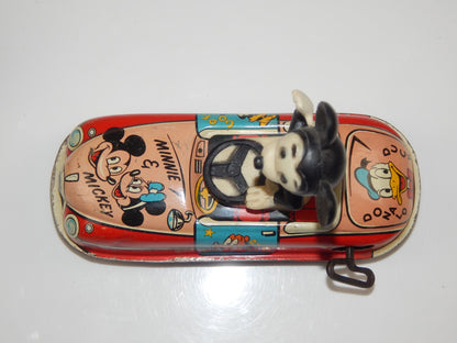 1950's TIN FRICTION TOY CAR MAR WDP DISNEY MINNIE MICKEY PLUTO GOOFY DONALD - MotoRaider