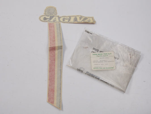 NOS OEM CAGIVA ELEFANT 2 / ELEFANT 200 LEFT STICKER "CAGIVA" 800048611 - MotoRaider