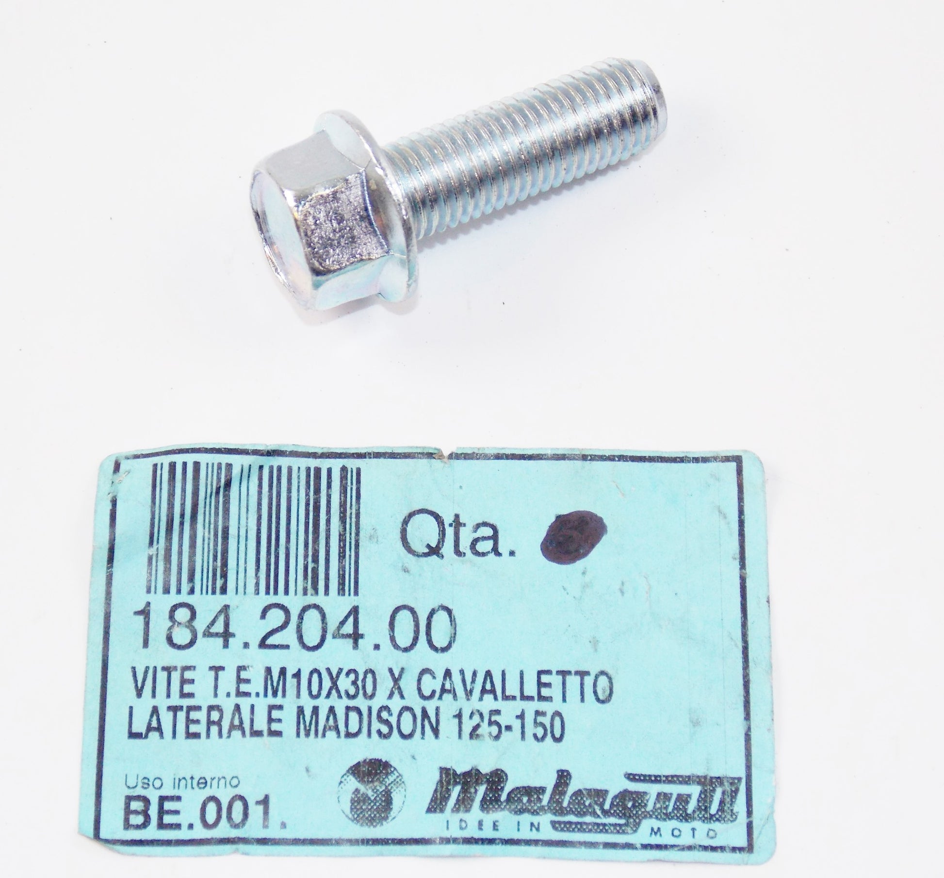 NOS OEM MALAGUTI MADISON R180/S200 SIDE STAND FIXING SCREW M10x30 184.204.00 - MotoRaider
