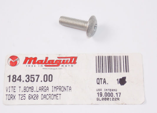 OEM MALAGUTI CENTRO PASSWORD MADISON 3 XSM 50 SCREW T25 6x20 184.357.00 - MotoRaider