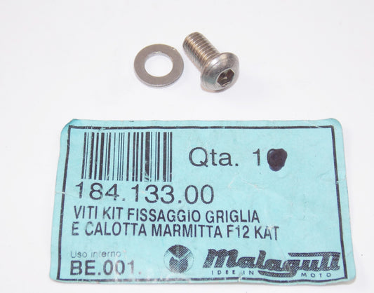 NOS OEM MALAGUTI F12 F15 EXHAUST SHIELD HEAT SCREW SET L=12mm D=6mm 184.133.00 - MotoRaider
