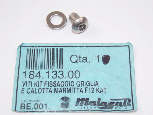 NOS OEM MALAGUTI F12 F15 EXHAUST SHIELD HEAT SCREW SET L=8mm D=6mm 184.133.00 - MotoRaider