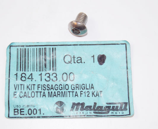 NOS OEM MALAGUTI F12 F15 EXHAUST SHIELD HEAT SCREW L=8mm D=6mm 184.133.00 - MotoRaider