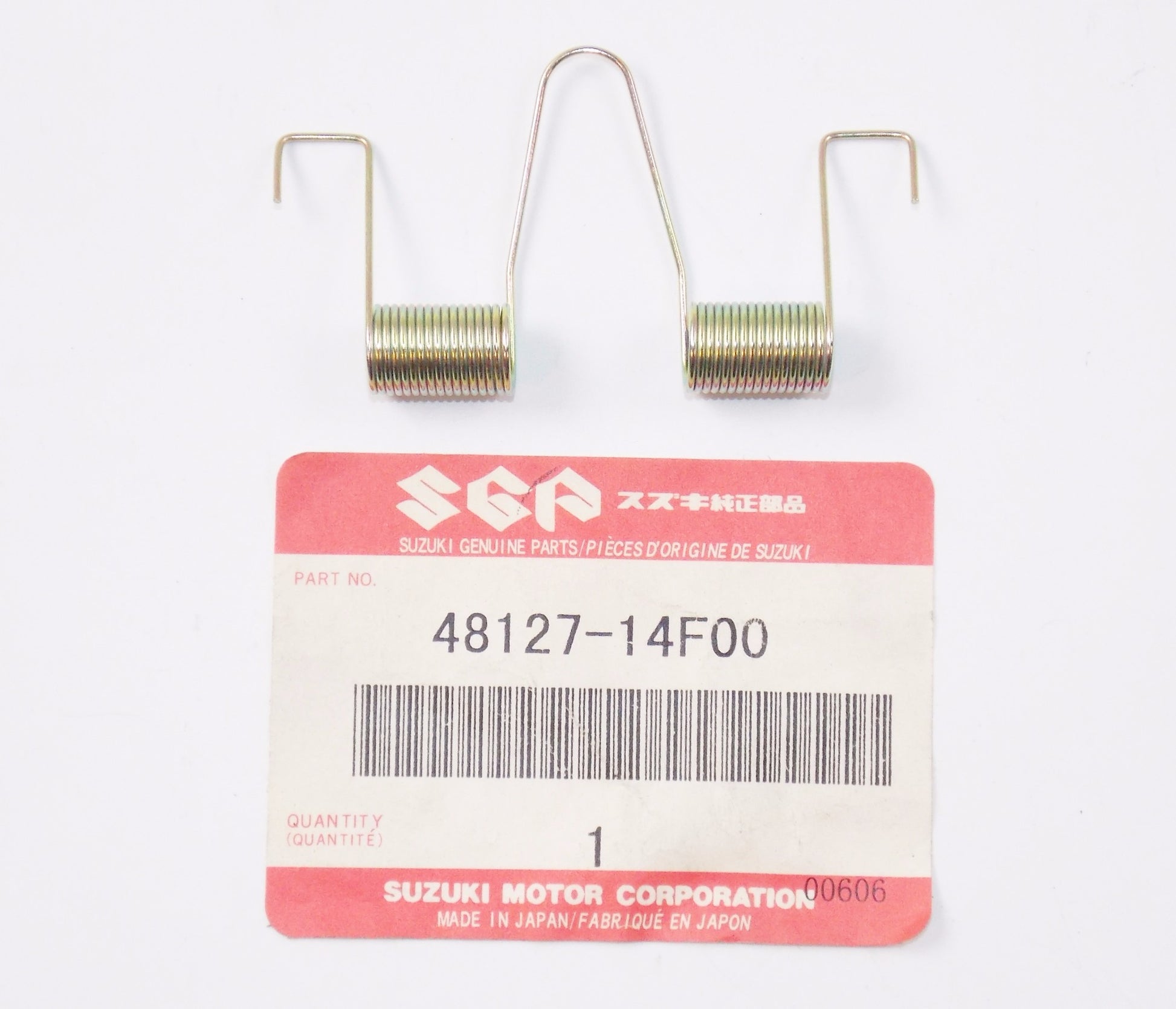 NOS OEM SUZUKI 88-02 AN250 W-K2 REAR LEG SHIELD SPRING FUEL LID 48127-14F00 - MotoRaider