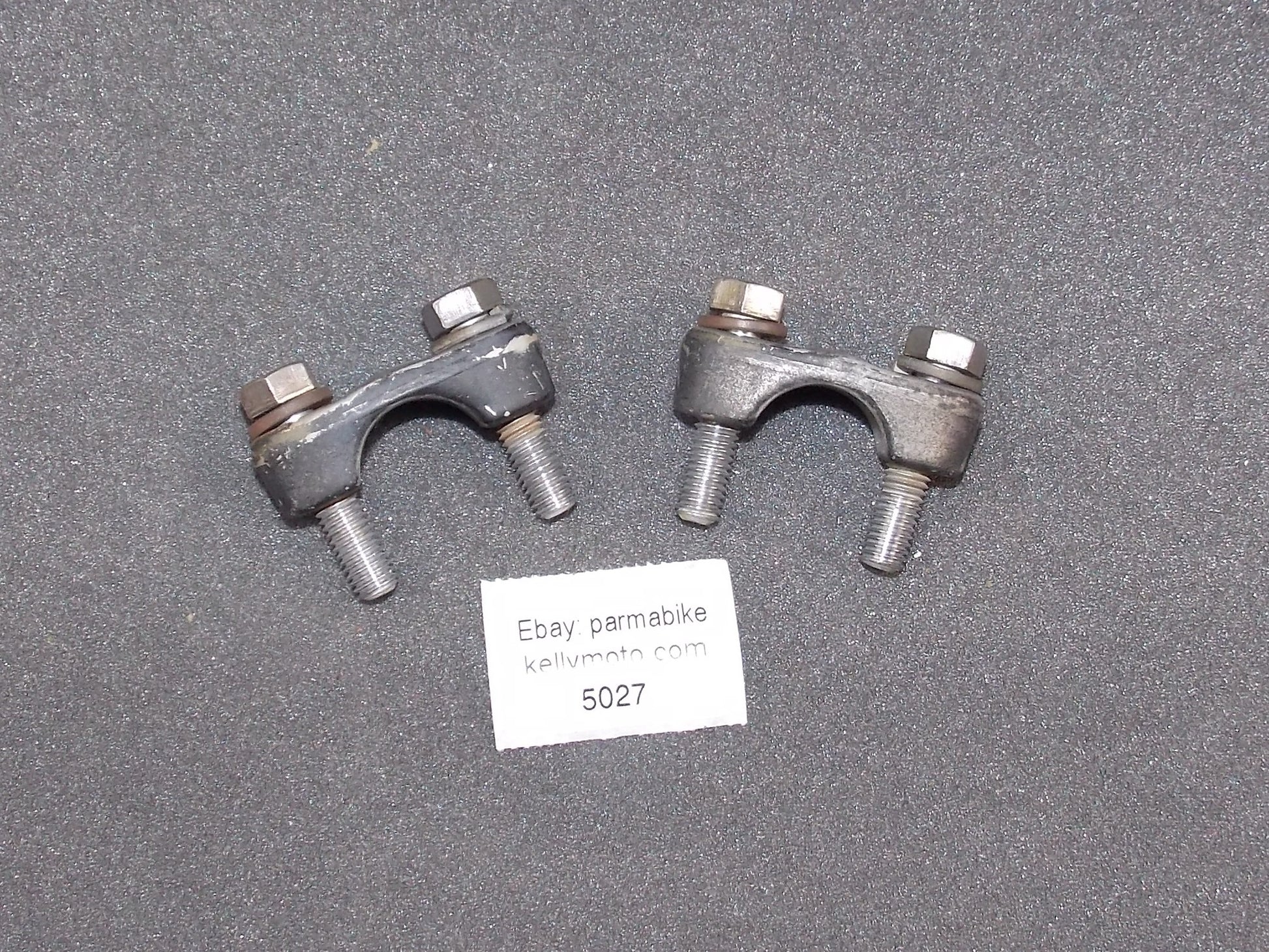 OEM YAMAHA 1976 YZ 400 YZ400 HANDLEBAR UPPER CLAMPS RISERS MOUNTS - MotoRaider