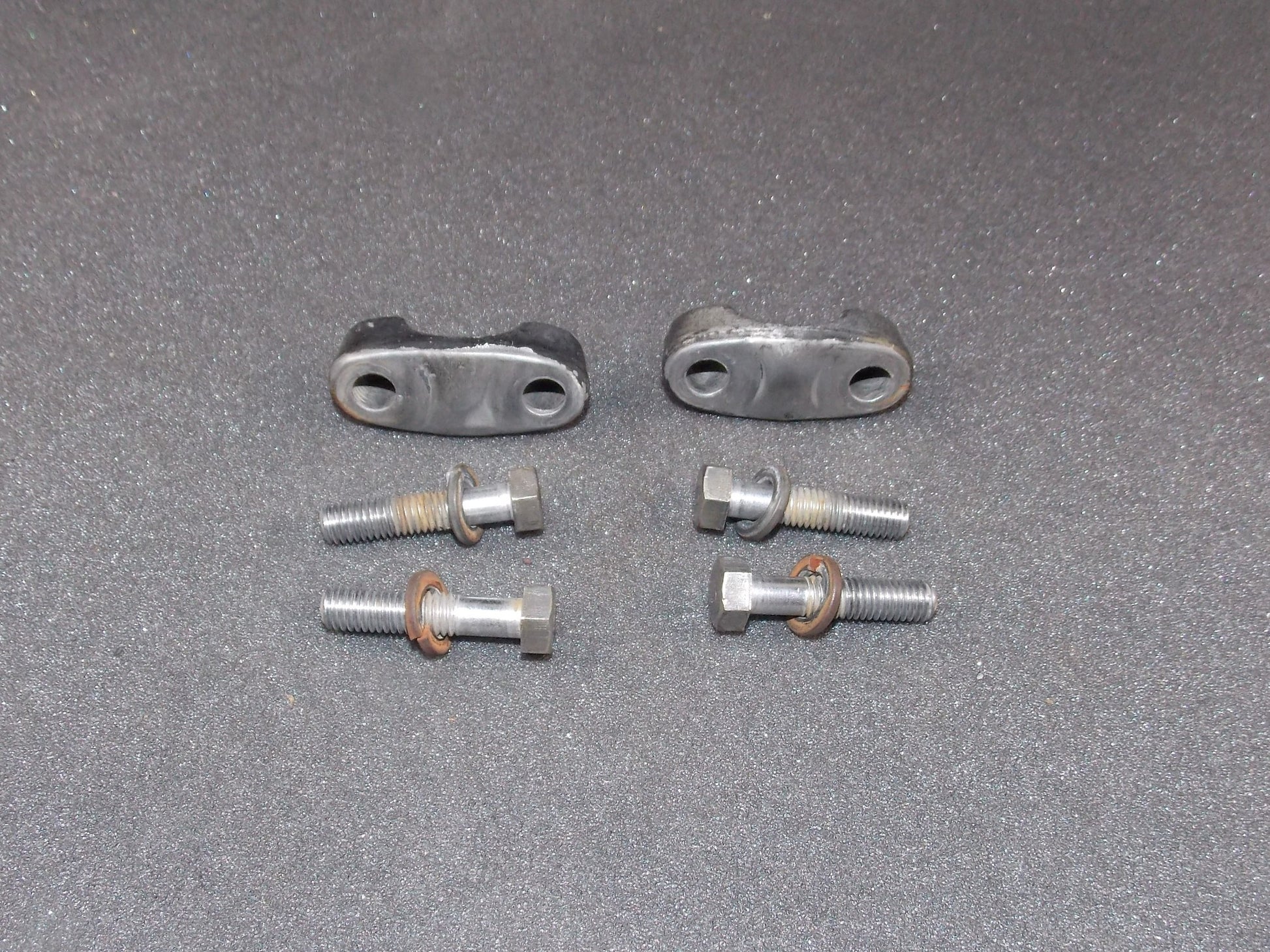 OEM YAMAHA 1976 YZ 400 YZ400 HANDLEBAR UPPER CLAMPS RISERS MOUNTS - MotoRaider