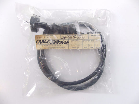 NOS OEM YAMAHA 1977 XS500D THROTTLE CABLE W/ADJUSTER COVER 1A0-26311-00 - MotoRaider