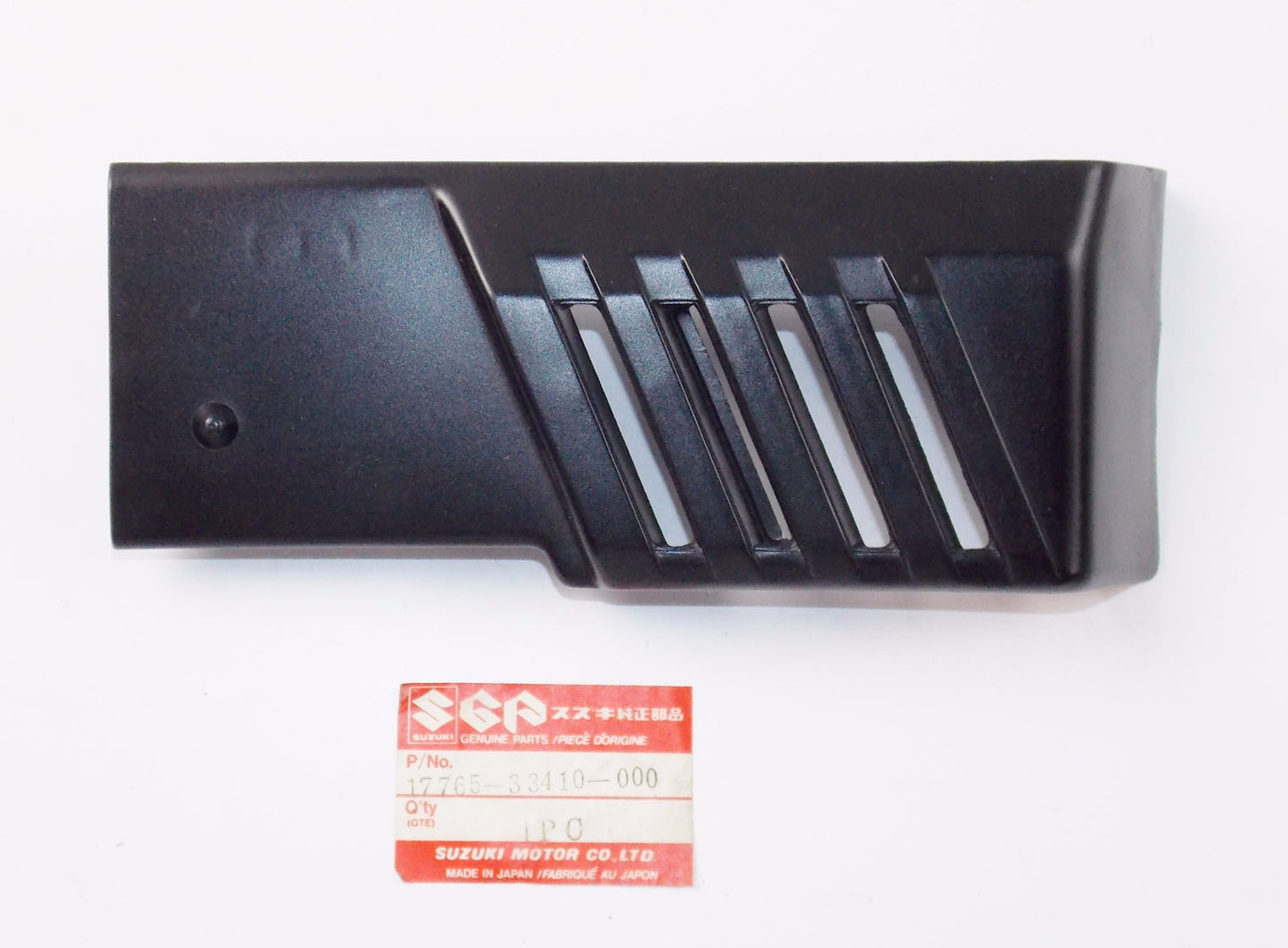 NOS OEM SUZUKI RH RADIATOR COVER 17765-33410-000 - MotoRaider