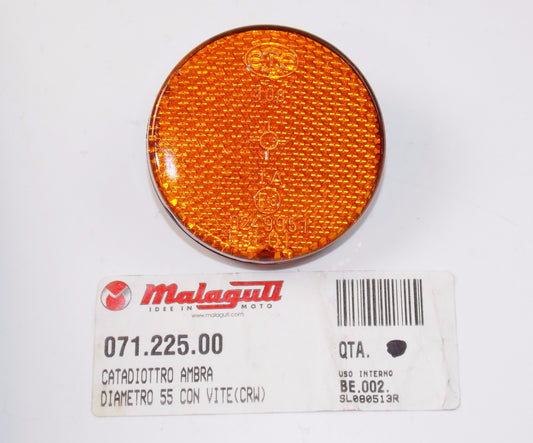 NOS OEM MALAGUTI CENTRO SL F10 WAP F15 LC F12 XSM 50 AMBER REFLECTOR 071.225.00 - MotoRaider