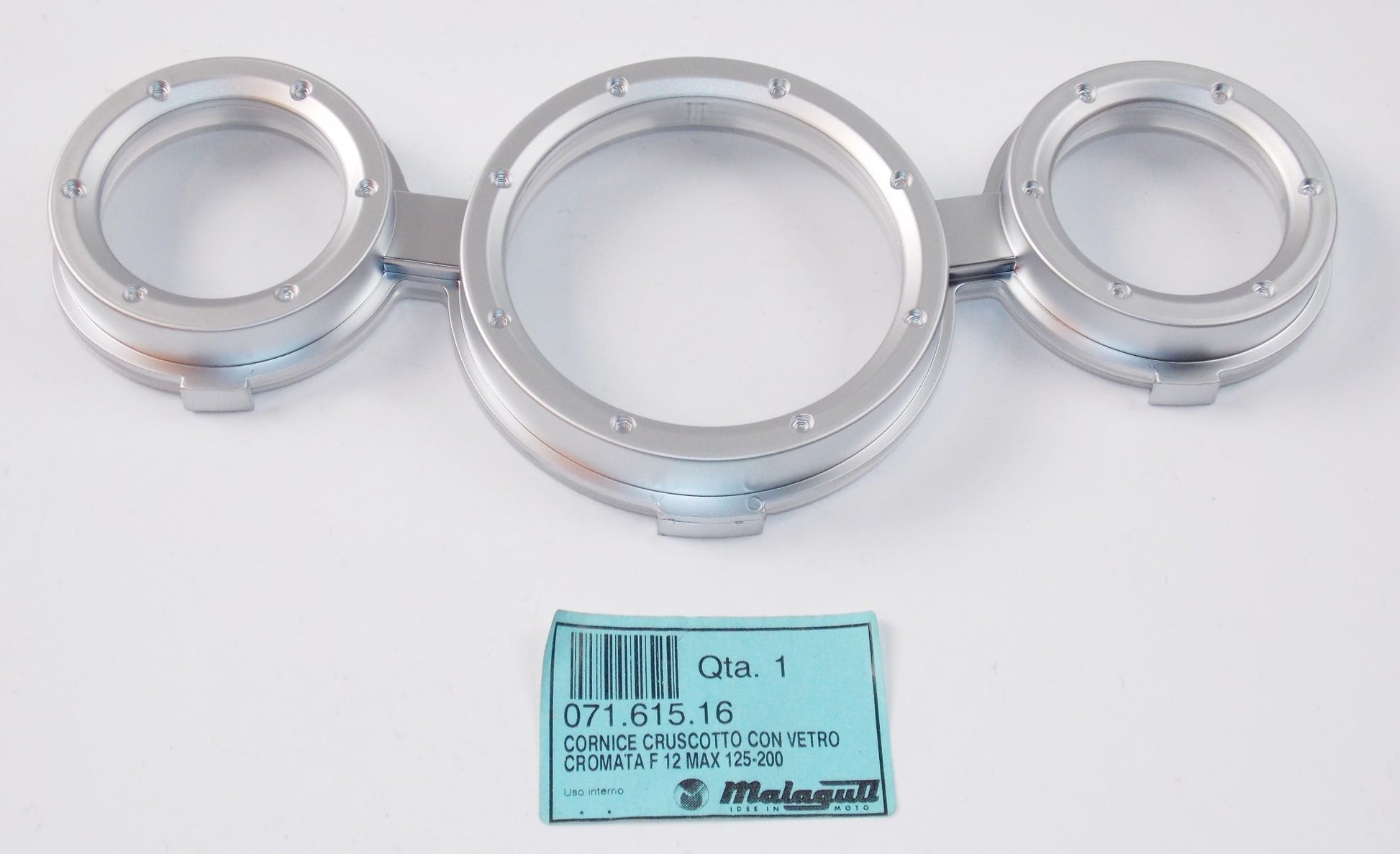 OEM MALAGUTI F 12 MAX 125/200 TACHOMTER DASHBOARD GLASS + SILVER RING 071.615.16 - MotoRaider