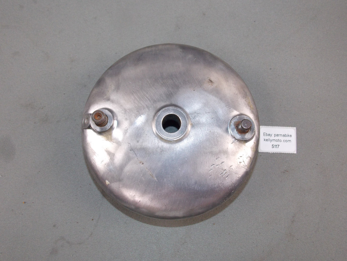 1973 PUCH GS 175 REAR WHEEL BRAKING HUB PLATE + BRAKE SHOES MC GS 125 175 - MotoRaider