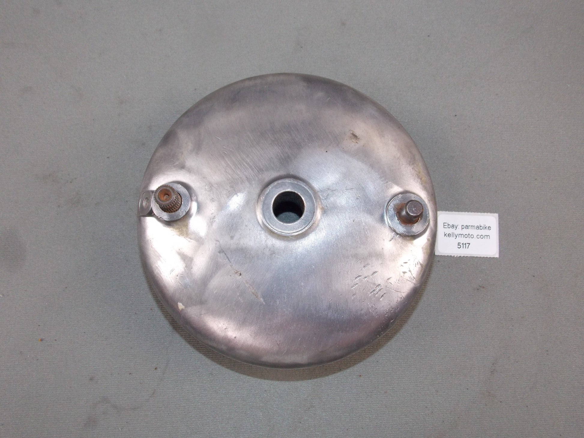 1973 PUCH GS 175 REAR WHEEL BRAKING HUB PLATE + BRAKE SHOES MC GS 125 175 - MotoRaider