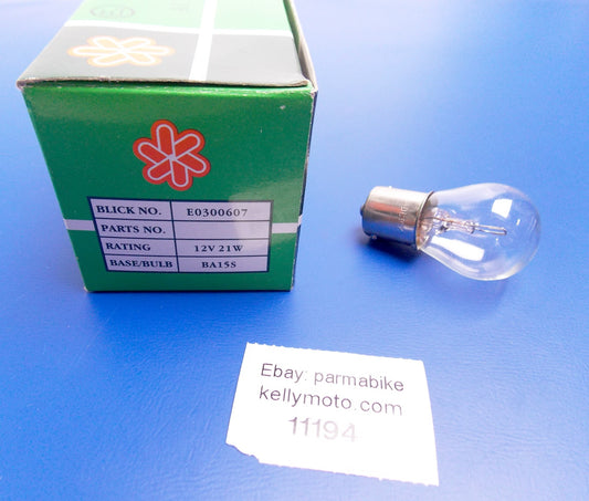 BLICK E0300607 AUTO LAMP BULB LIGHT 12V 21W BASE BA15S SINGLE DEAM PKG OF 10 - MotoRaider