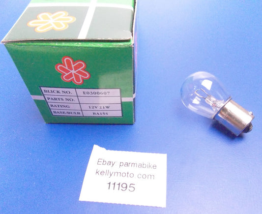 BLICK E0300607 AUTO LAMP BULB LIGHT 12V 21W BASE BA15S SINGLE DEAM PKG OF 9 - MotoRaider