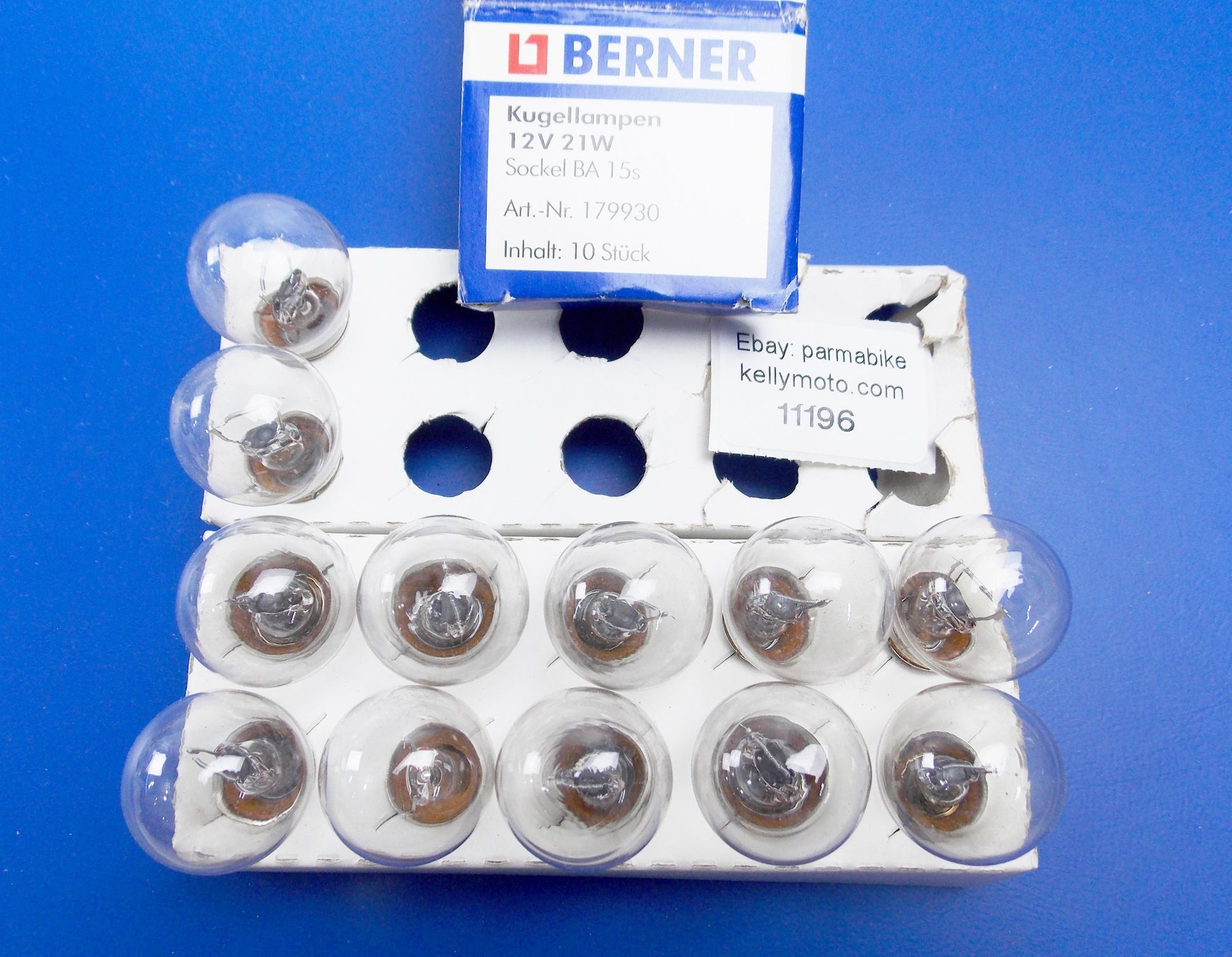 BERNER 179930 AUTO LAMP BULB LIGHT 12V 21W BASE BA15S SINGLE PKG OF 12 - MotoRaider