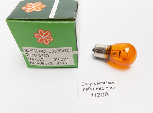 BLICK E0300470 AUTO LAMP BULB STOP LIGHT 12V 21W BASE BA15S AMBER PKG OF 10 - MotoRaider