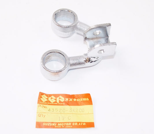 NOS OEM SUZUKI 81-82 GS 650 LH FRONT FOOTREST CHROME BRACKET 43520-34200 - MotoRaider