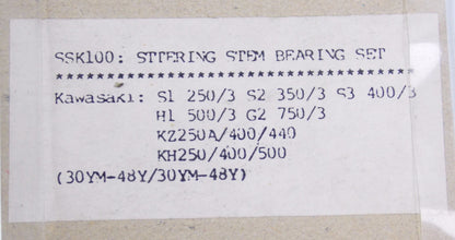 K&L STEERING BEARING SET KAWASAKI 30YM-48Y KZ250/400/440 KH250/400/500 # SSK100 - MotoRaider