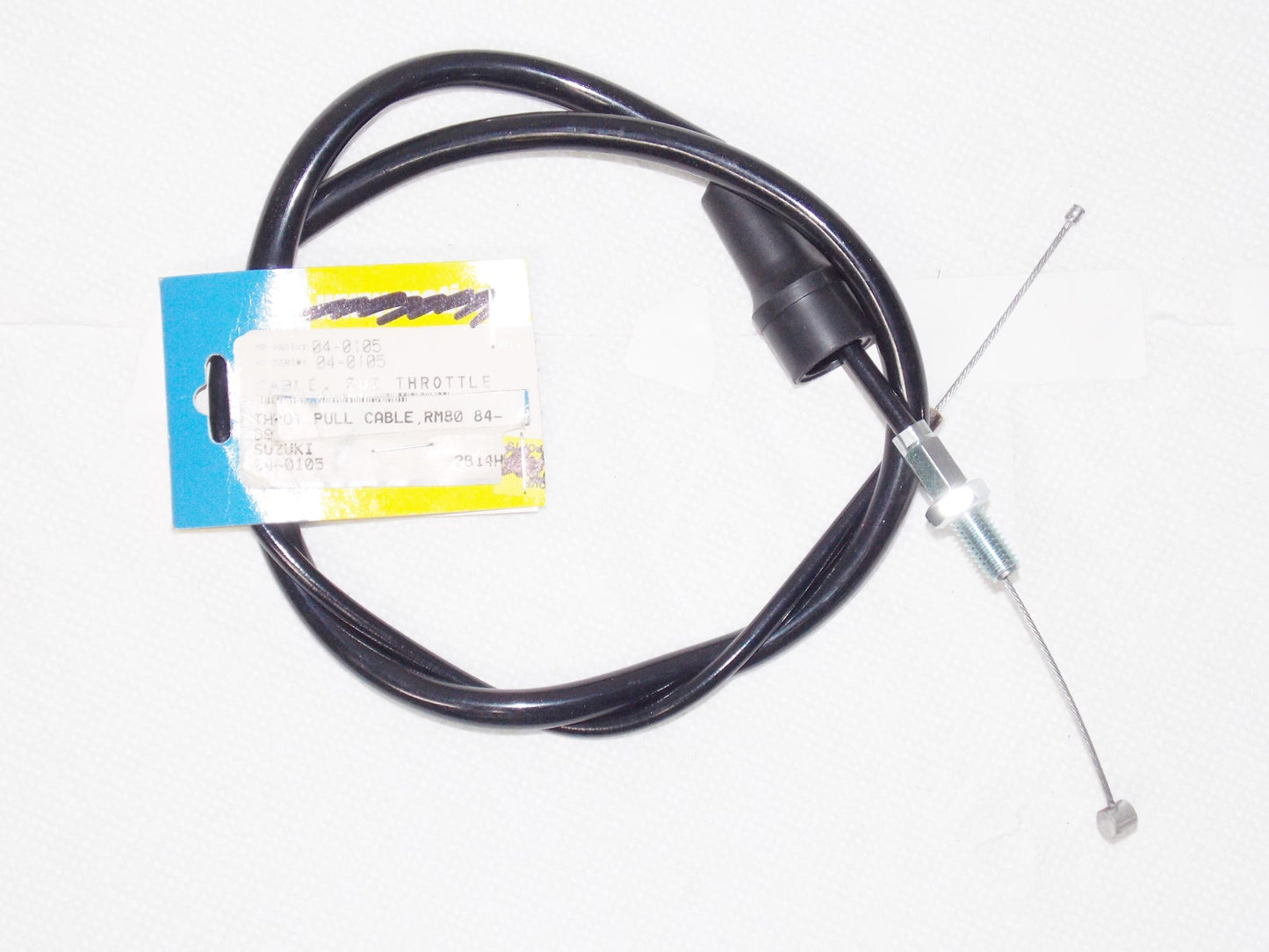 NOS BLACK VINYL THROTTLE CABLE SUZUKI 1984-1989 RM80 04-0105 - MotoRaider