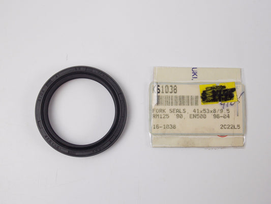 K&S FORK OIL SEAL 41x53x8/9.5 SUZUKI 90 RM250 KAWASAKI 96-04 EN500 16-1038 - MotoRaider