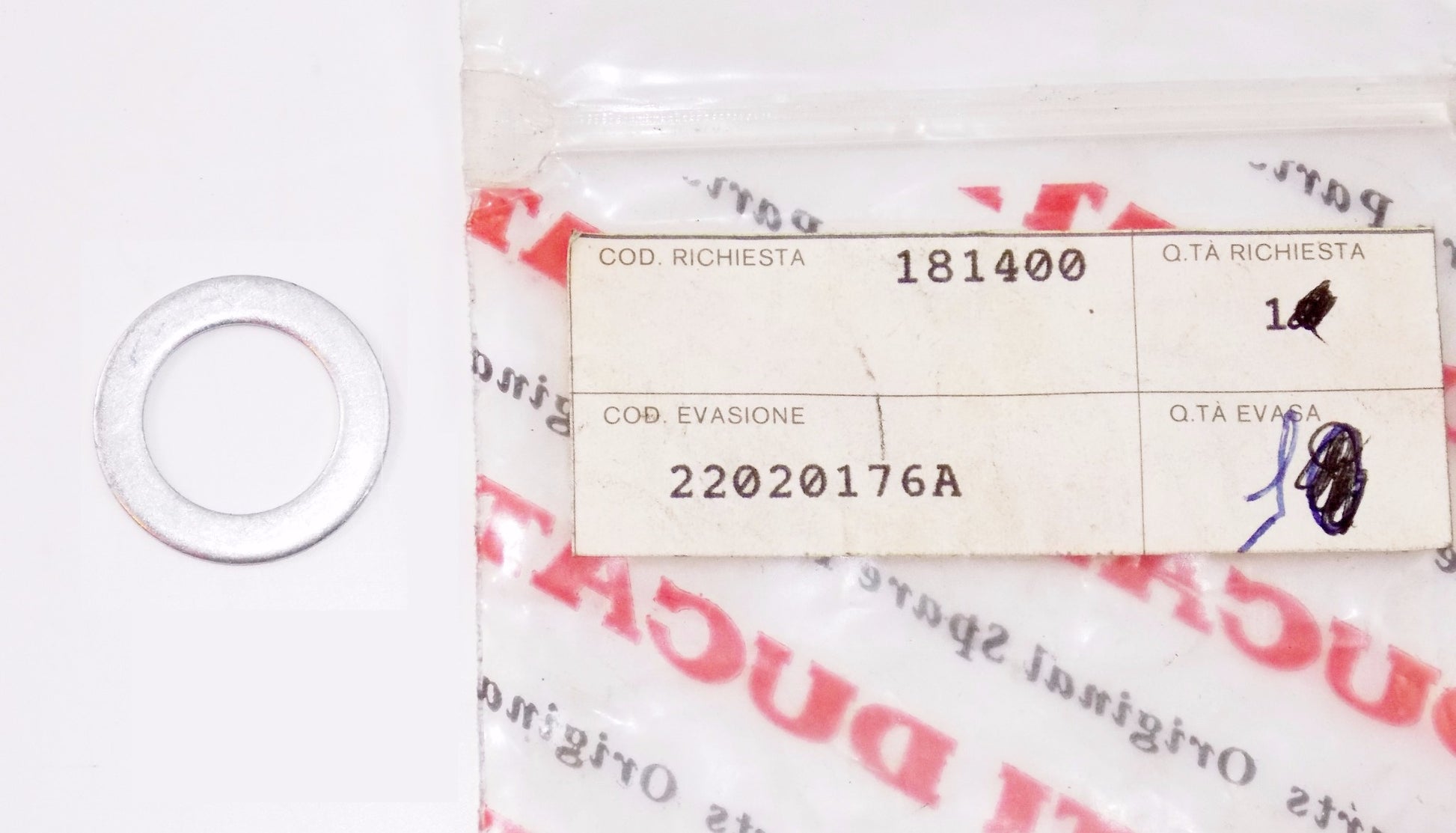 NOS OEM DUCATI '87 350 F3 750 PASO 851 SUPERBIKE OIL RADIATOR GASKET 22020176A - MotoRaider