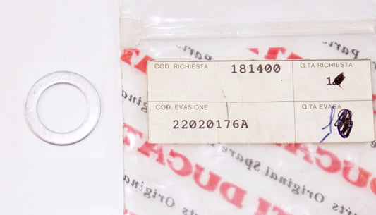 NOS OEM DUCATI '87 350 F3 750 PASO 851 SUPERBIKE OIL RADIATOR GASKET 22020176A - MotoRaider