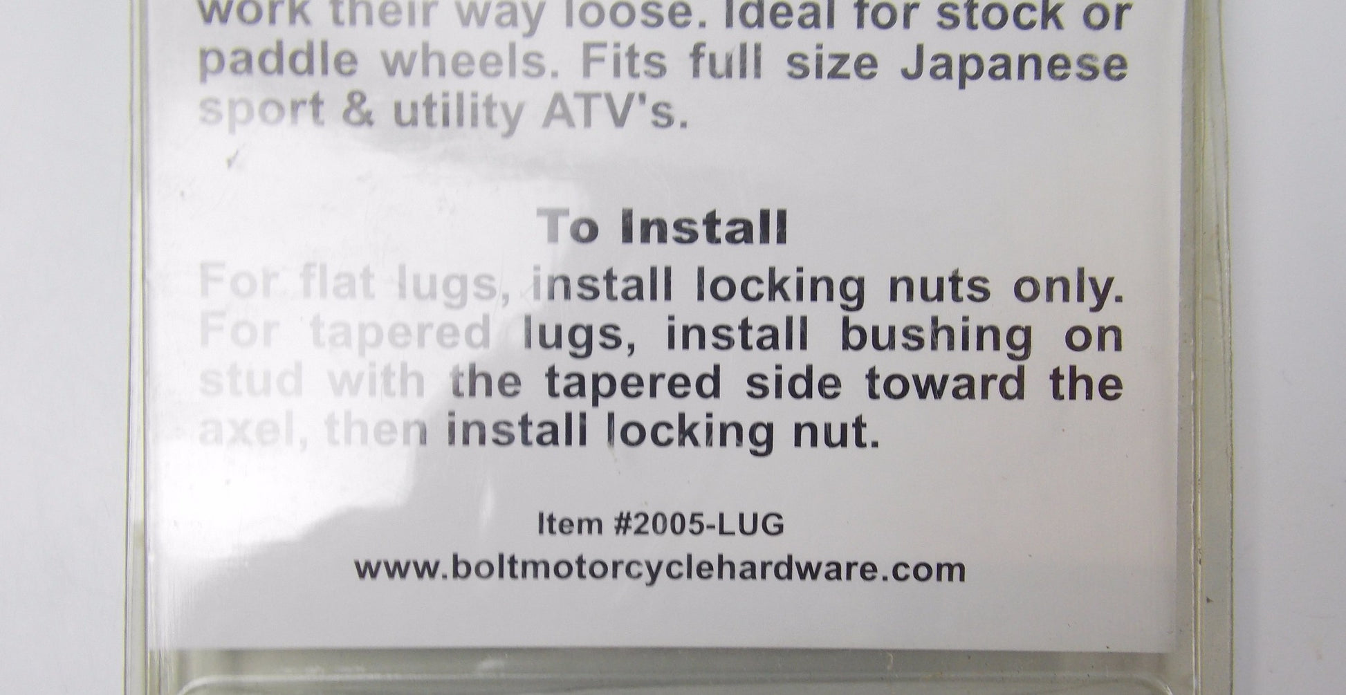 LUG-LOCKS REPLACES FLAT TAPERED STYLE LUGS JAPANESE SPORT UTILITY ATV's 2005-LUG - MotoRaider