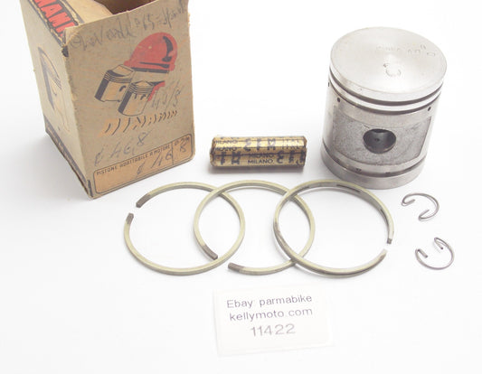 NOS DINAMIN PISTON + RINGS + CLIPS + PIN SET CPL. D. 46.8 mm LAVERDA 75 SPORT - MotoRaider
