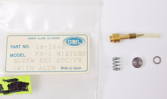 K&L FUEL FA-1 MIXTURE SCREWS W/ALUMINUM PLUG MIKUNI BS SERIES CARBS 18-2645 - MotoRaider