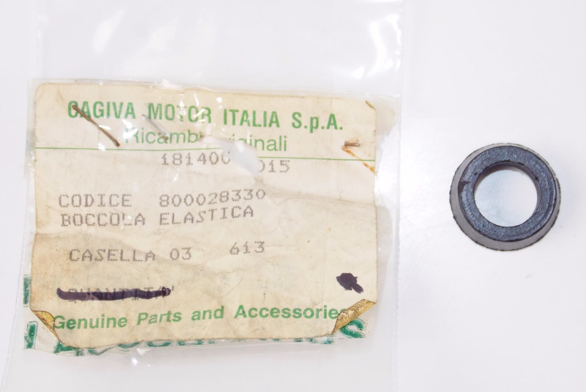NOS OEM CAGIVA ALETTA ORO 125-S2 BLUES COCIS T4 EXHAUST RUBBER BUSHING 800028330 - MotoRaider
