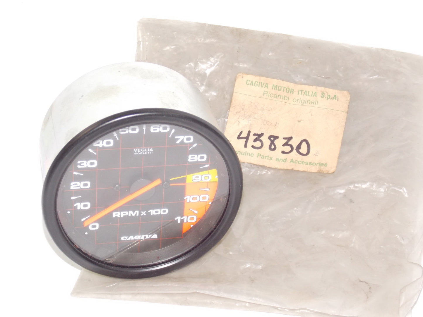 NOS OEM CAGIVA 87 ALETTA ORO 125-S2 87 ELEFANTRE 125 TACHOMETER ASSY 43830 - MotoRaider