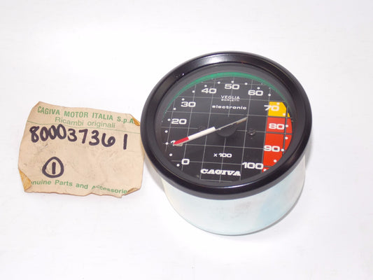 NOS OEM CAGIVA 1980's SST 125 LOW RIDER / ALETTA REVOLUTION TACHOMETER 800037361 - MotoRaider