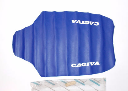 NOS OEM CAGIVA 1987/1988 VMX 125-88 CROSS CLASSIC SADDLE COVERING BLUE 800058049 - MotoRaider