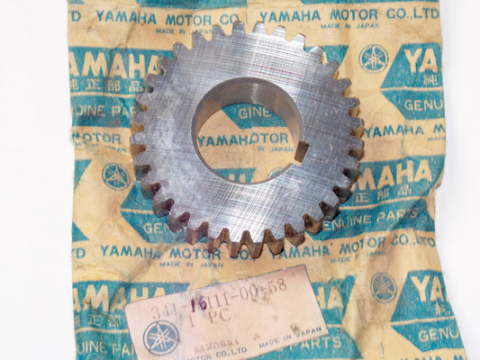 NOS OEM YAMAHA 73-74 TX750/A CRANK PISTON GEAR PRIMARY DRIVE # 341-16111-00-58 - MotoRaider